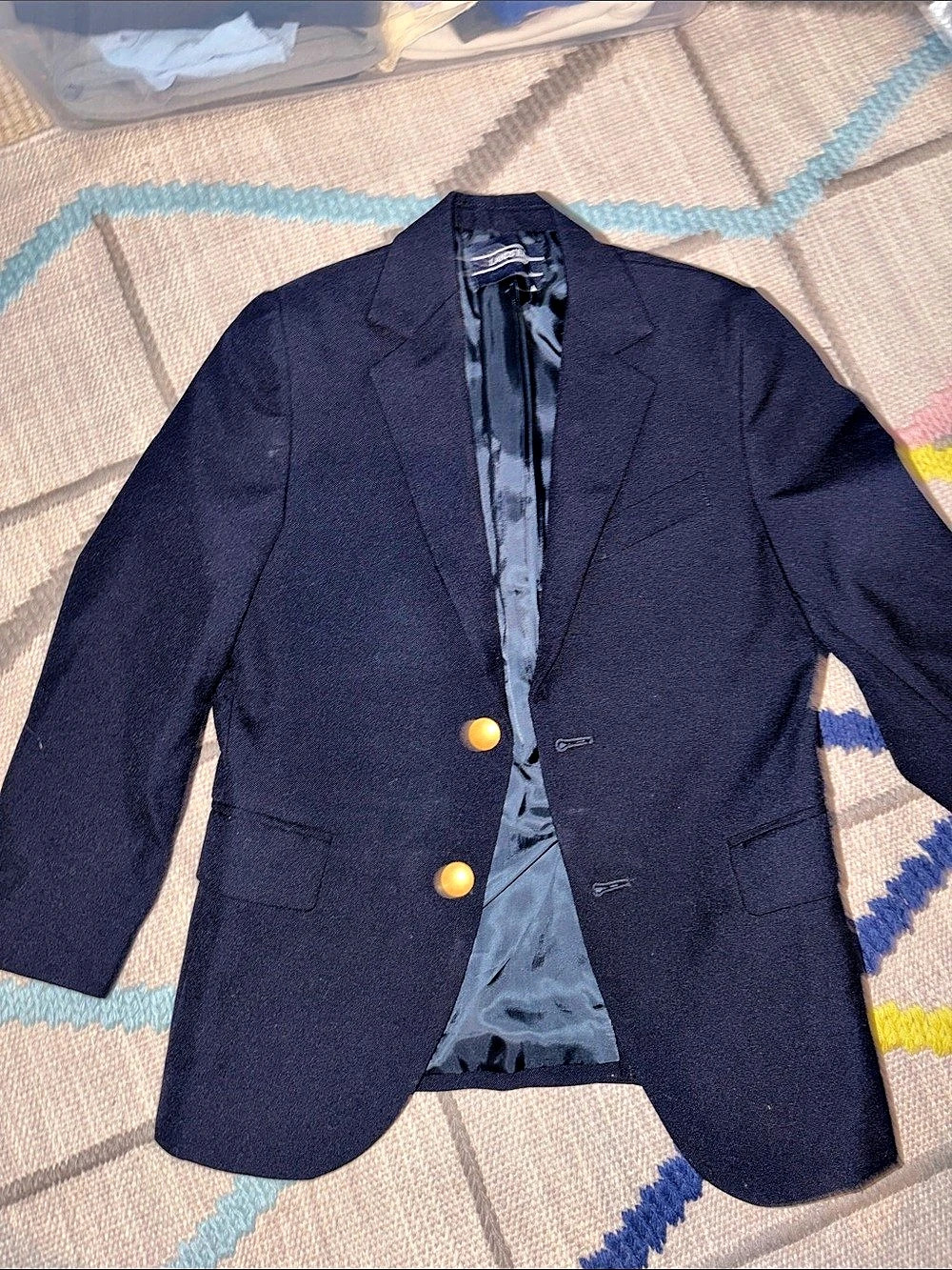 Lands' End Boys Blazer Gold-Tone Buttons in Blue - No size - probably 8